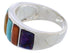 Silver Multicolor Southwestern Jewelry Ring Size 7-1/2 AX36921